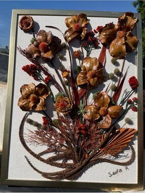 18WX24H Handcrafted Botanical Wall Art – Signed Collector’s Piece”
